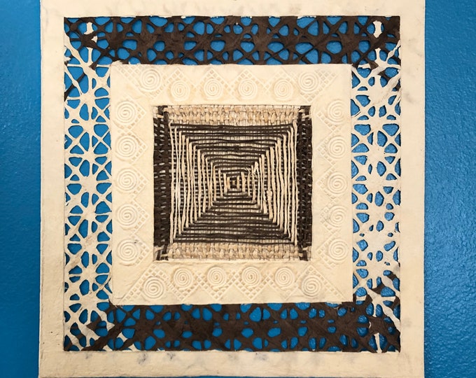 Handmade Amate Paper Wall Art from Mexico (15 1/2” x 15 1/2”)