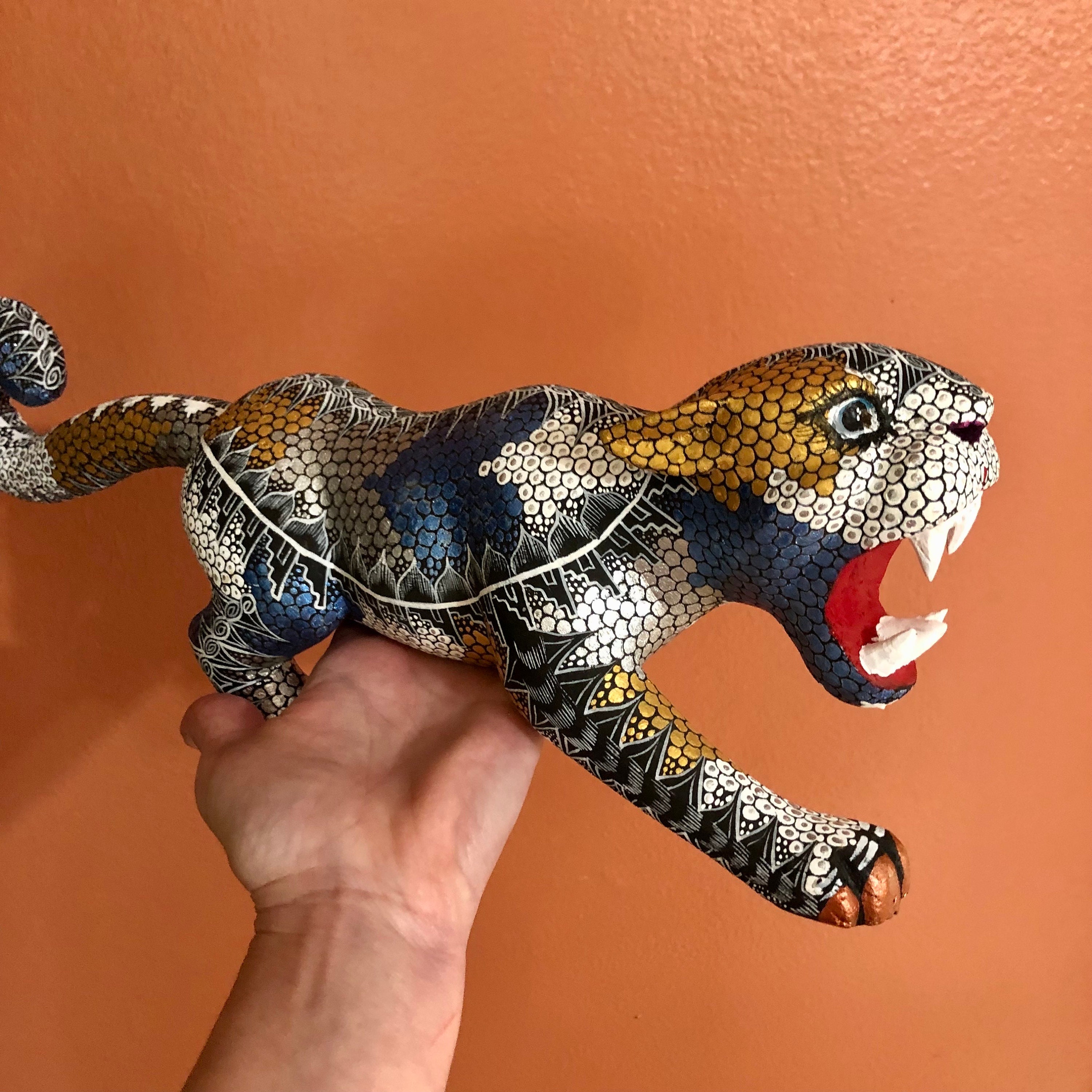 Alebrije Jaguar Wood Carving by Esperanza Martinez of Oaxaca Etsy