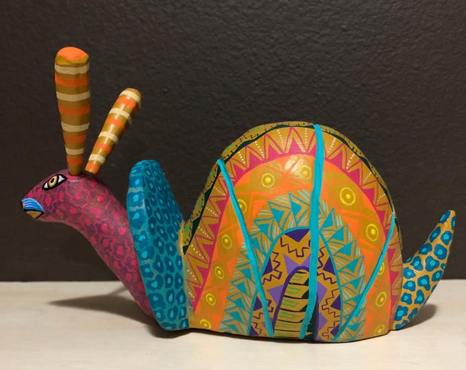 Alebrije Snail Handcrafted Wood Carving by Zeny Fuentes & Reyna Piña from Oaxaca, Mexico.