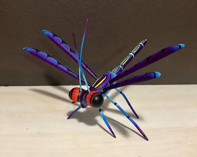 Alebrije Dragonfly Handcrafted Wood Carving by Zeny Fuentes & Reyna Piña from Oaxaca, Mexico.