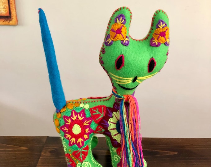 Hand Sewn Stuffed Animal Cat Plush Toy