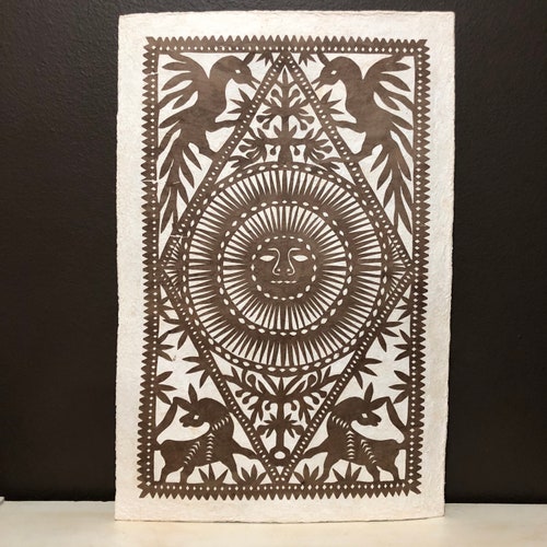Amate Bark Paper Wall Art With Otomi Designs - 15 1/2” X 23 1/2” main image 1