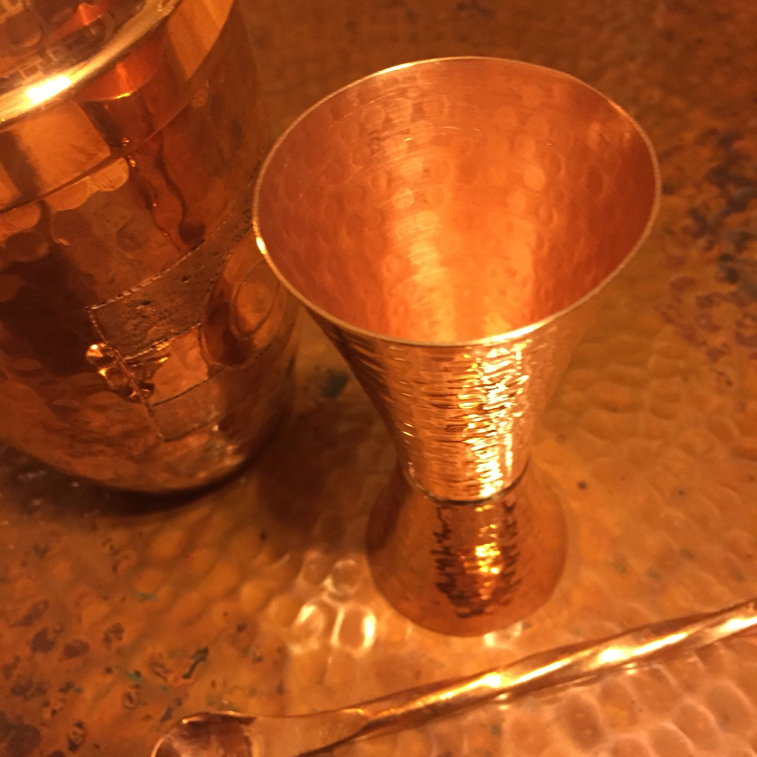 Pure Hammered Copper Jigger 1 oz/2 oz