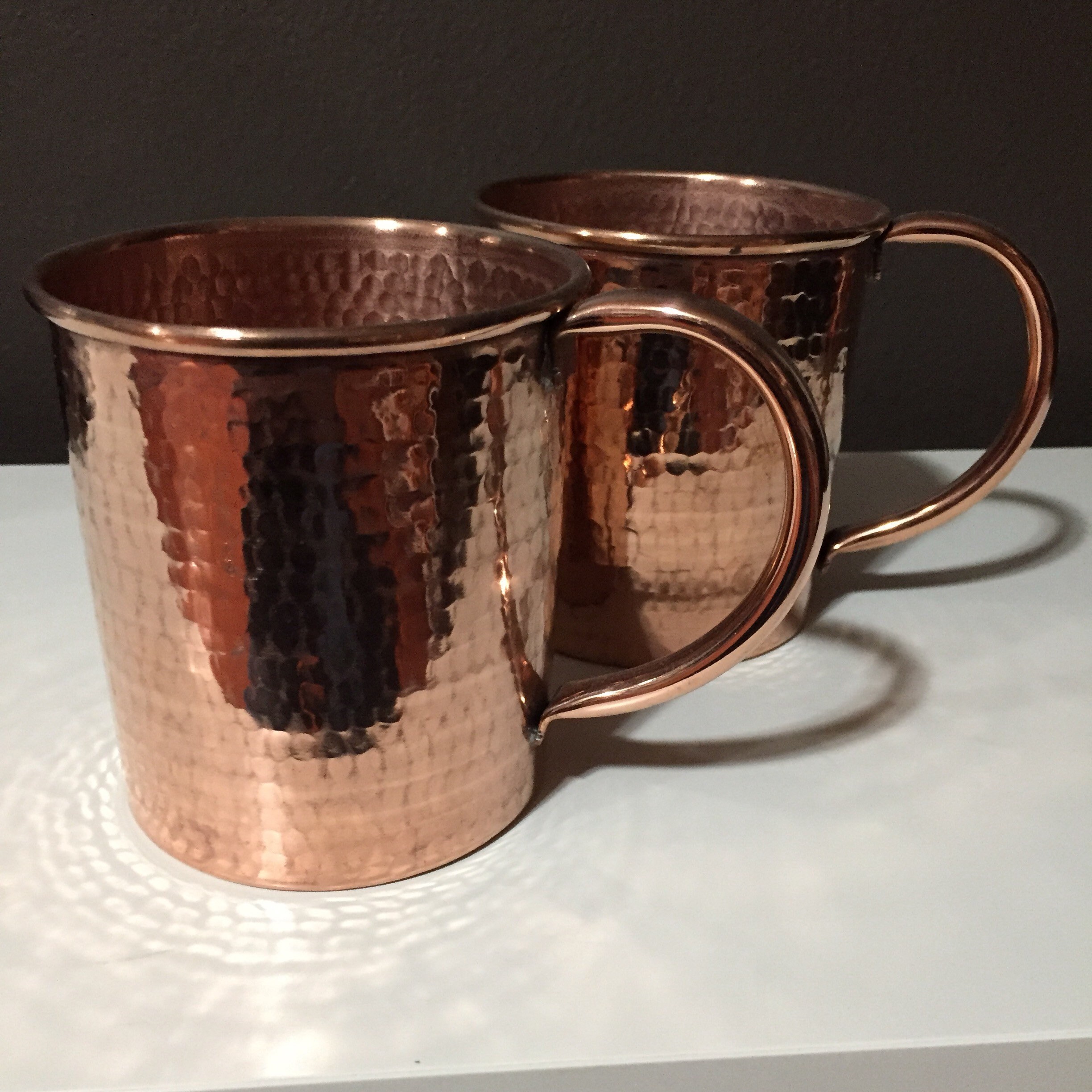 2pack of 16oz Moscow Mule Copper Mugs, hammered