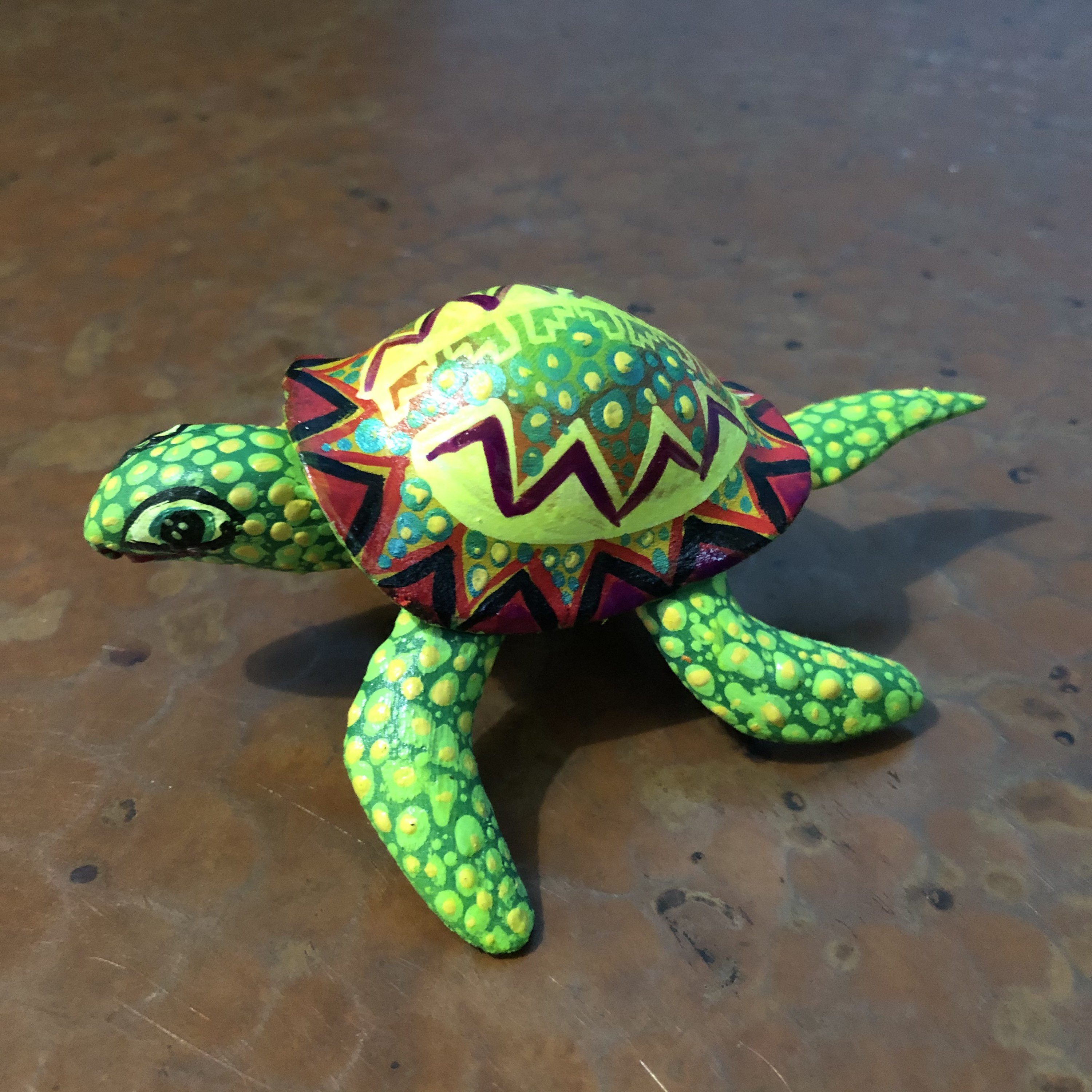 Alebrije Turtle Wood Carving by Roberto and Esperanza Martinez from