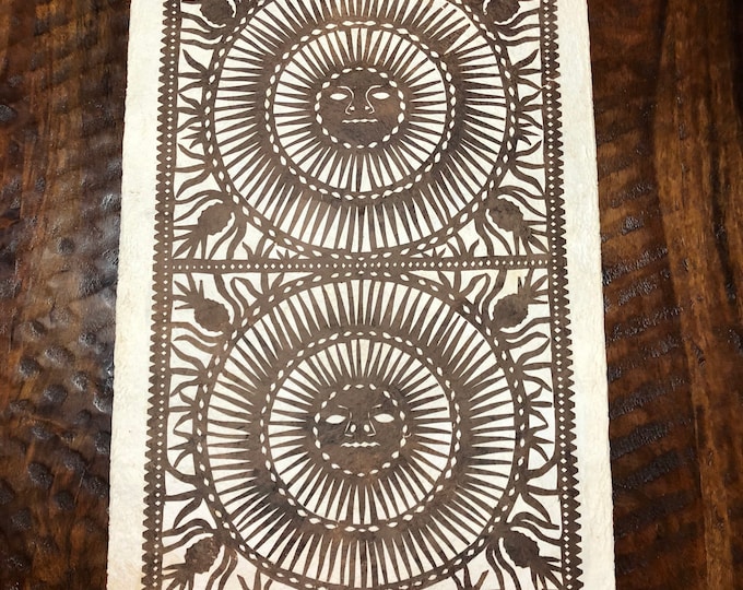Amate Bark Paper Wall Art with Otomi Designs - 15 1/2” x 23 1/2”
