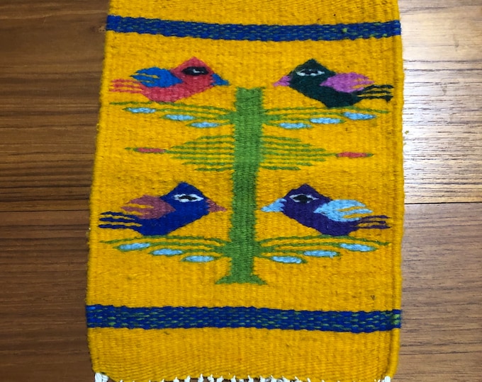 Zapotec handwoven merino wool textile (8” x 10.5”)