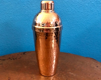 Pure Hammered Copper Cobbler Cocktail Shaker - Medium