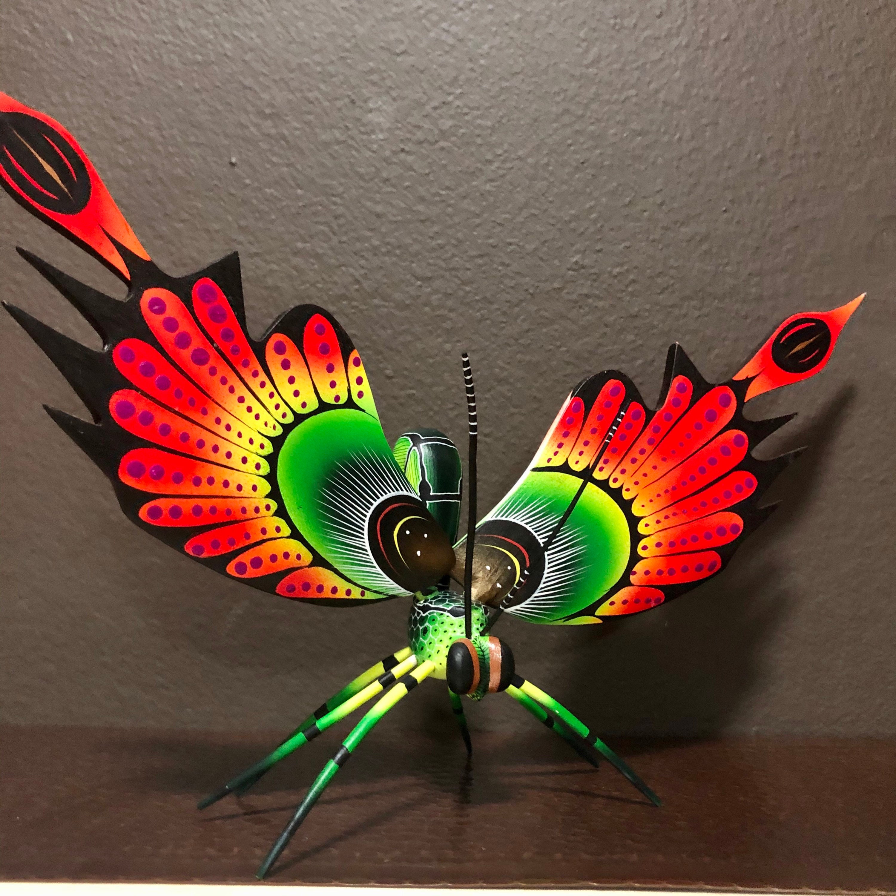Alebrije Butterfly Handcrafted Wood Carving by Zeny Fuentes & Reyna
