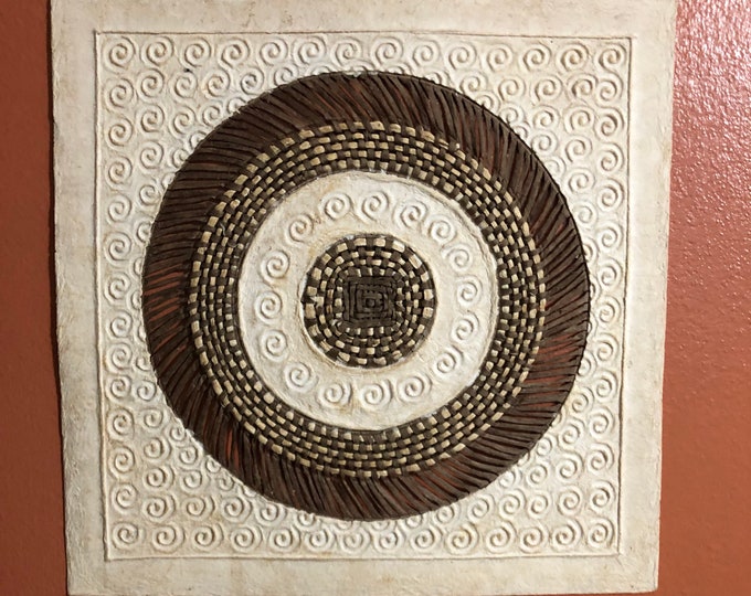 Handmade Amate Paper Wall Art from Mexico (15 1/2” x 15 1/2”)