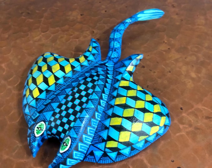 Alebrije Manta Ray Wood Carving by Esperanza Martinez from Oaxaca, Mexico.