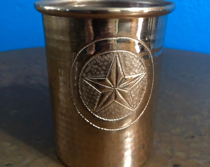 16oz Moscow Mule Hammered Copper Mug w/ Texas Star engraving