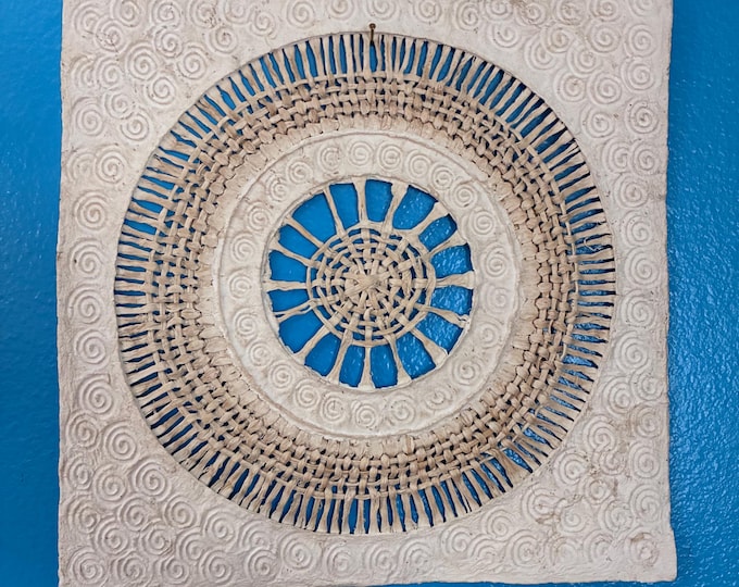 Handmade Amate Bark Paper Wall Art from Mexico (11 1/2" x 11 1/2")