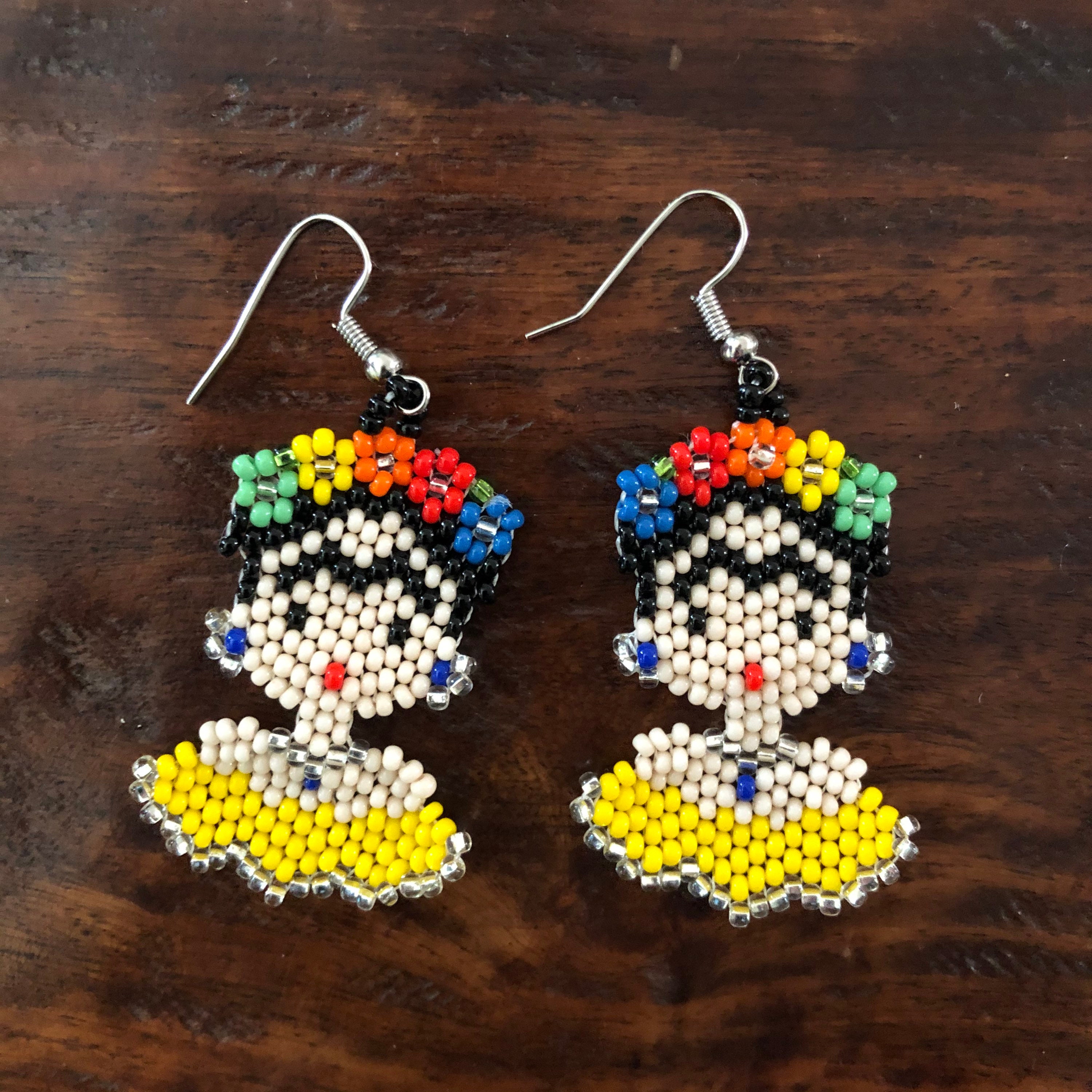 Frida kahlo beaded deals earrings