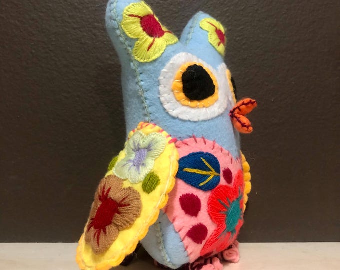 Hand Sewn Stuffed Animal Owl Plush Toy