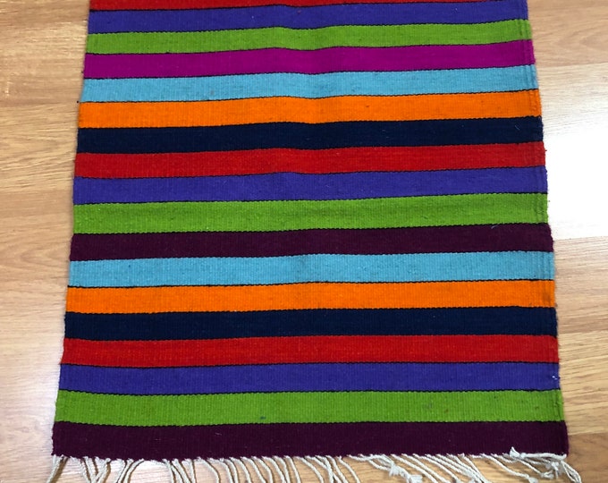 Zapotec handwoven merino wool textile (19.5 x 20.5”)