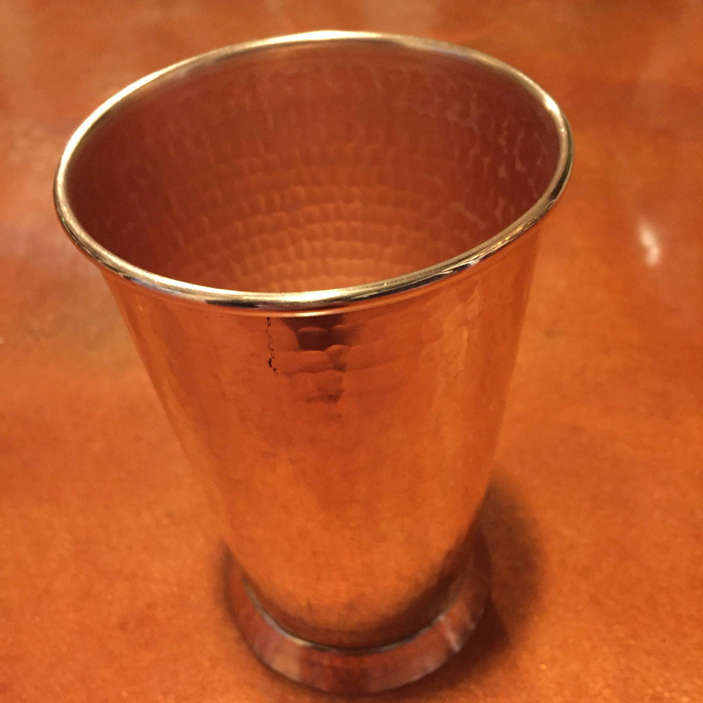 18oz Moscow Mule Hammered Copper Tumbler, tapered w/ pedestal base