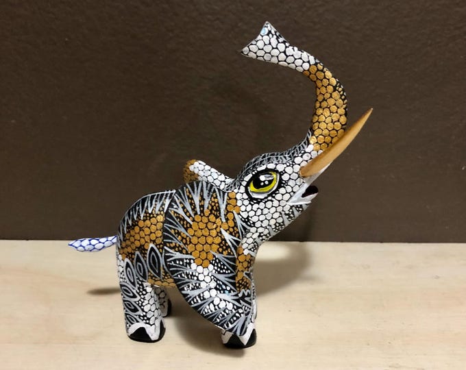 Handcrafted Alebrije Elephant Woodcarving by Esperanza Martinez of Oaxaca, Mexico