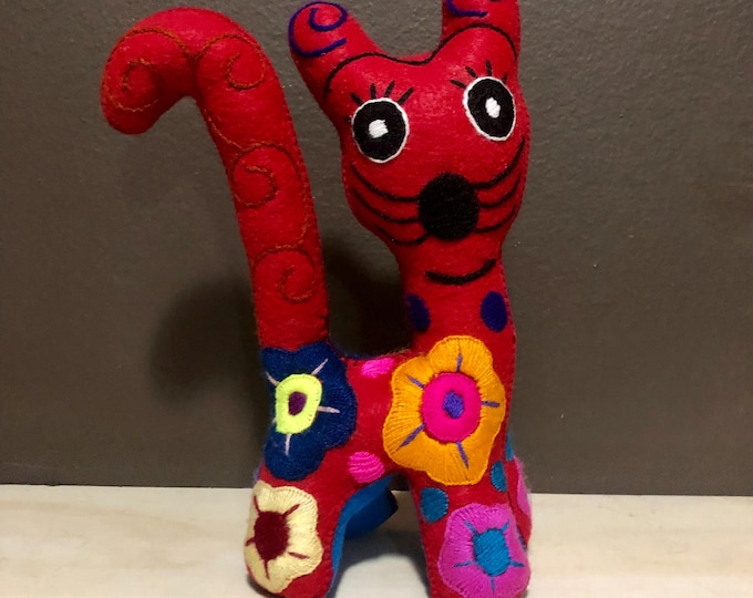 Hand Sewn Stuffed Animal Cat Plush Toy