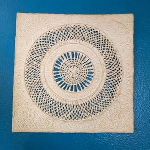 Handmade Amate Bark Paper Wall Art from Mexico (11 3/4&quot; x 11 3/4&quot;)
