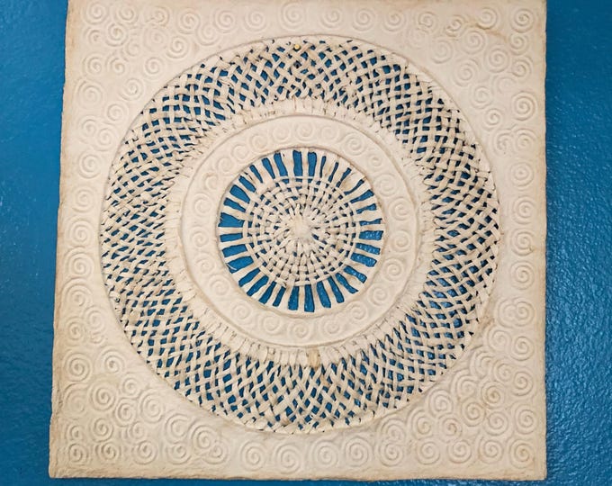 Handmade Amate Bark Paper Wall Art from Mexico (11 3/4" x 11 3/4")