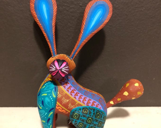Alebrije Rabbit Handcrafted Wood Carving by Zeny Fuentes & Reyna Piña from Oaxaca, Mexico.