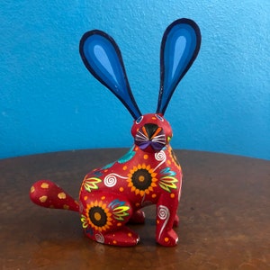 Alebrije Rabbit Handcrafted Wood Carving by Zeny Fuentes & Reyna Piña from Oaxaca, Mexico.