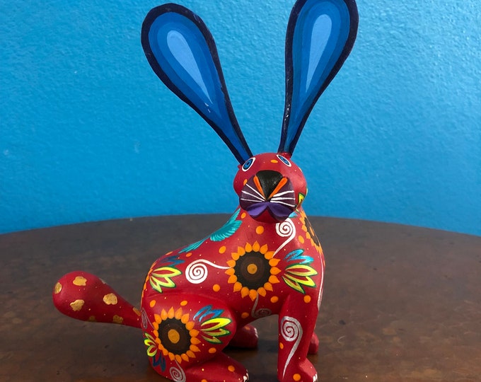 Alebrije Rabbit Handcrafted Wood Carving by Zeny Fuentes & Reyna Piña from Oaxaca, Mexico.