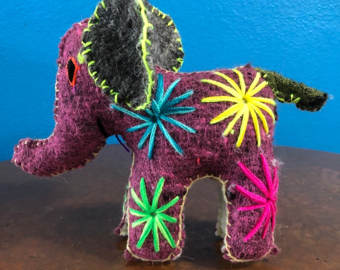 Hand Sewn Stuffed Animal Elephant Plush Toy