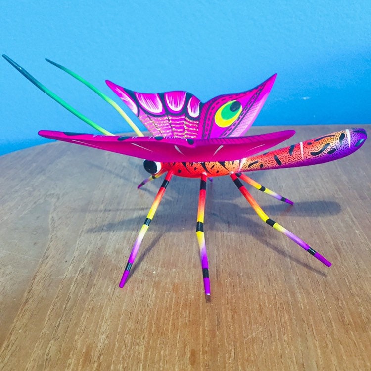 Alebrije Butterfly Handcrafted Wood Carving by Zeny Fuentes & Reyna