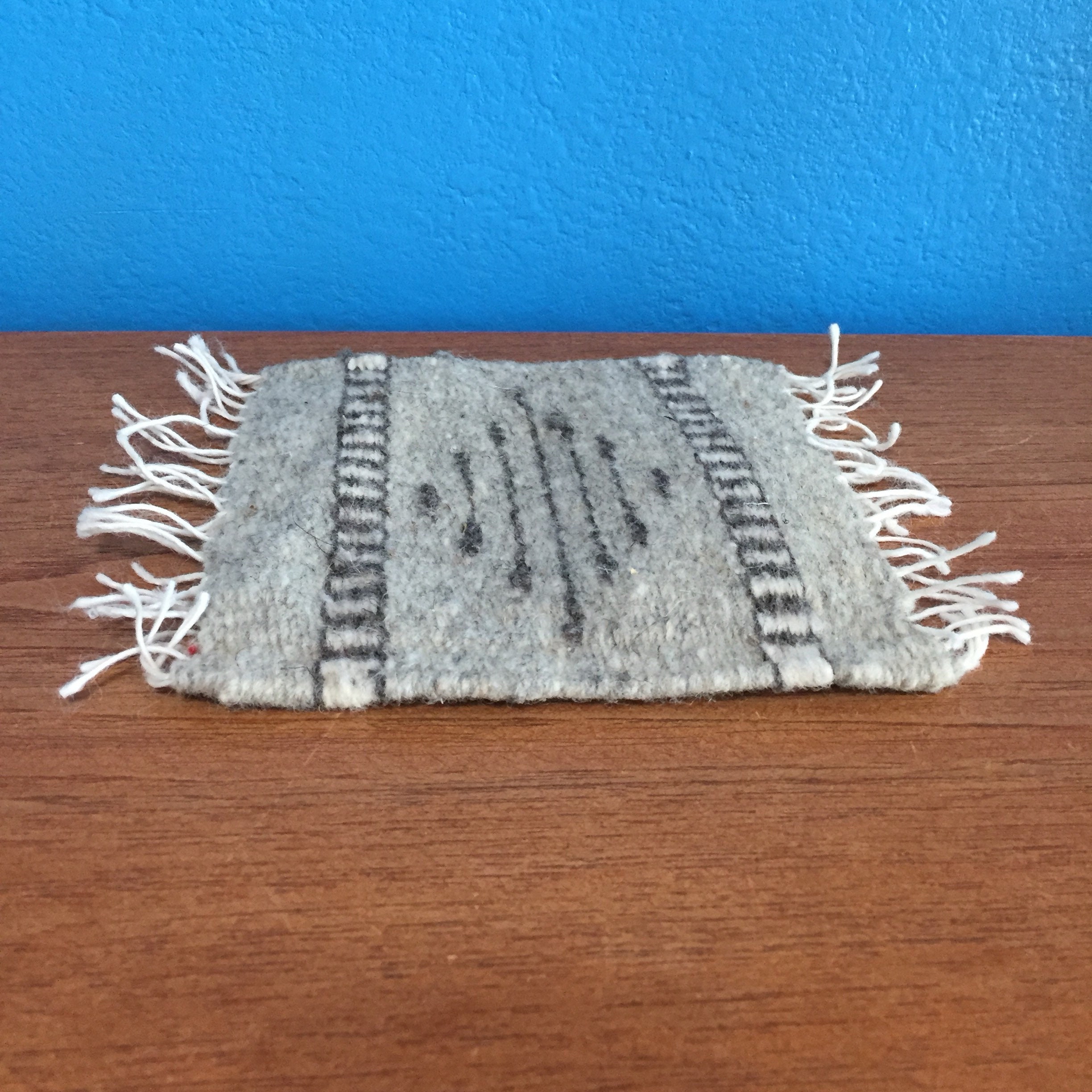 Zapotec hand woven merino wool coasters set of two (5 1/2 x 5)