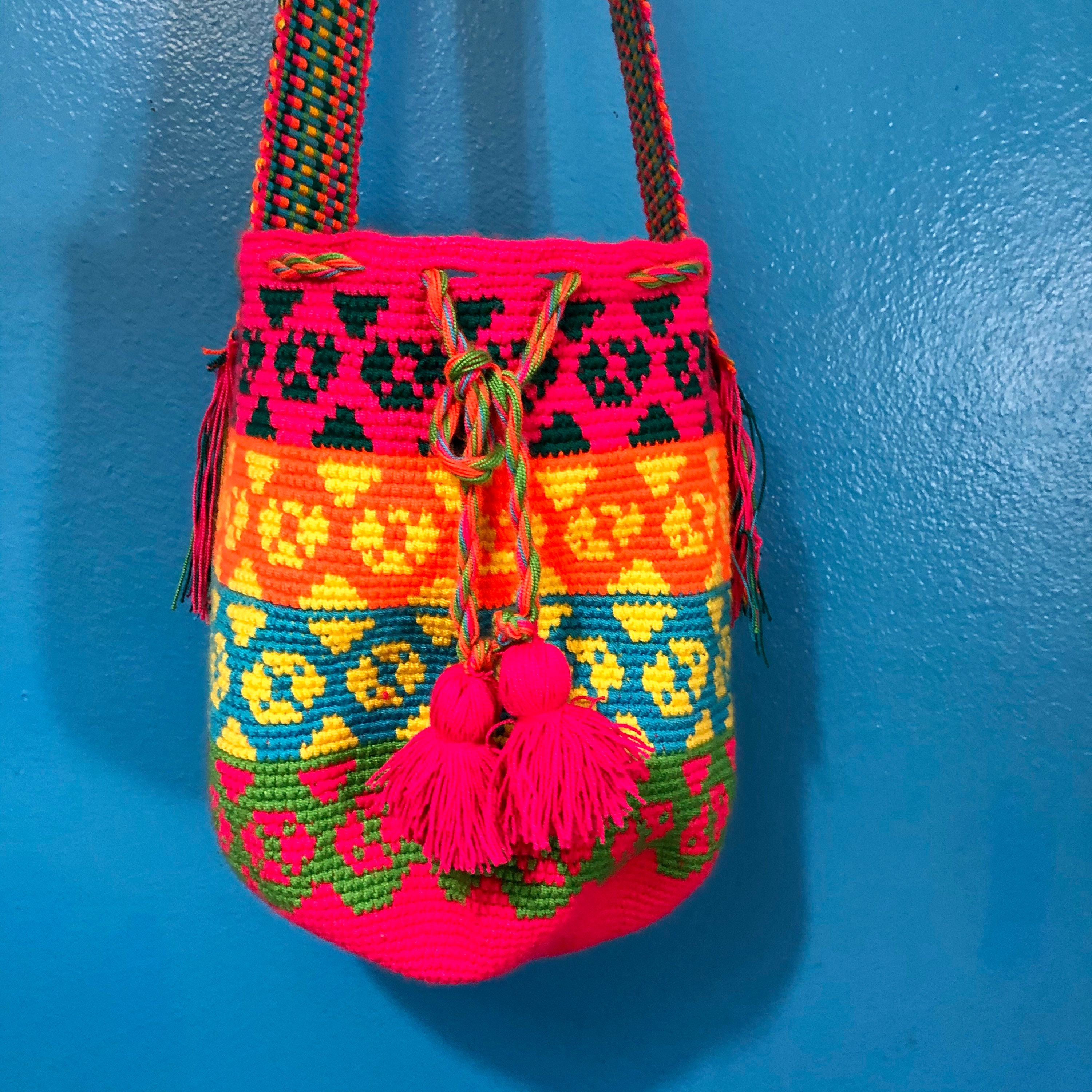 Authentic Wayuú Double Thread Mochila Bag from Colombia