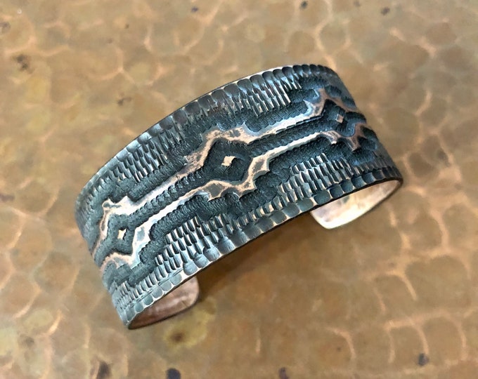 Hand Hammered Copper Cuff Bracelet with Brown Patina Finish