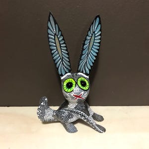 Alebrije Rabbit Wood Carving by Esperanza Martinez from Oaxaca, Mexico.