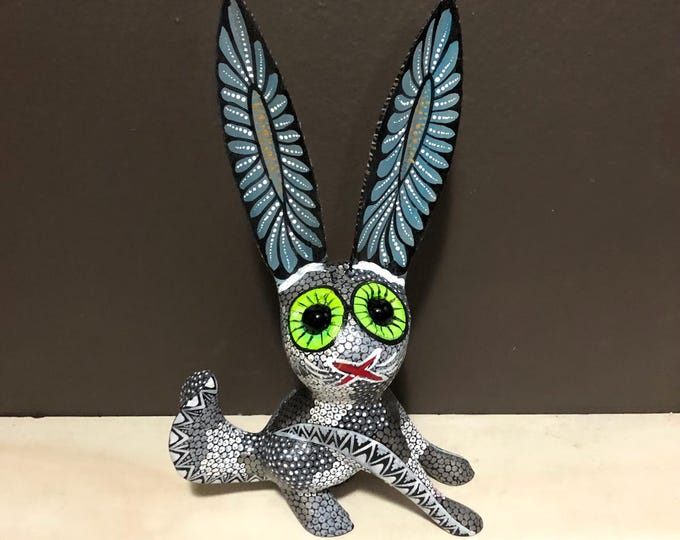Alebrije Rabbit Wood Carving by Esperanza Martinez from Oaxaca, Mexico.