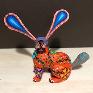 Alebrije Rabbit Handcrafted Wood Carving by Zeny Fuentes & Reyna Piña from Oaxaca, Mexico.