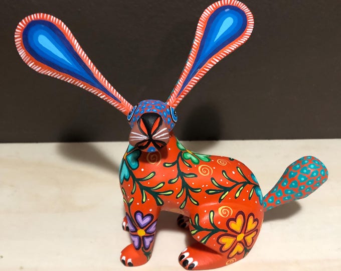 Alebrije Rabbit Handcrafted Wood Carving by Zeny Fuentes & Reyna Piña from Oaxaca, Mexico.