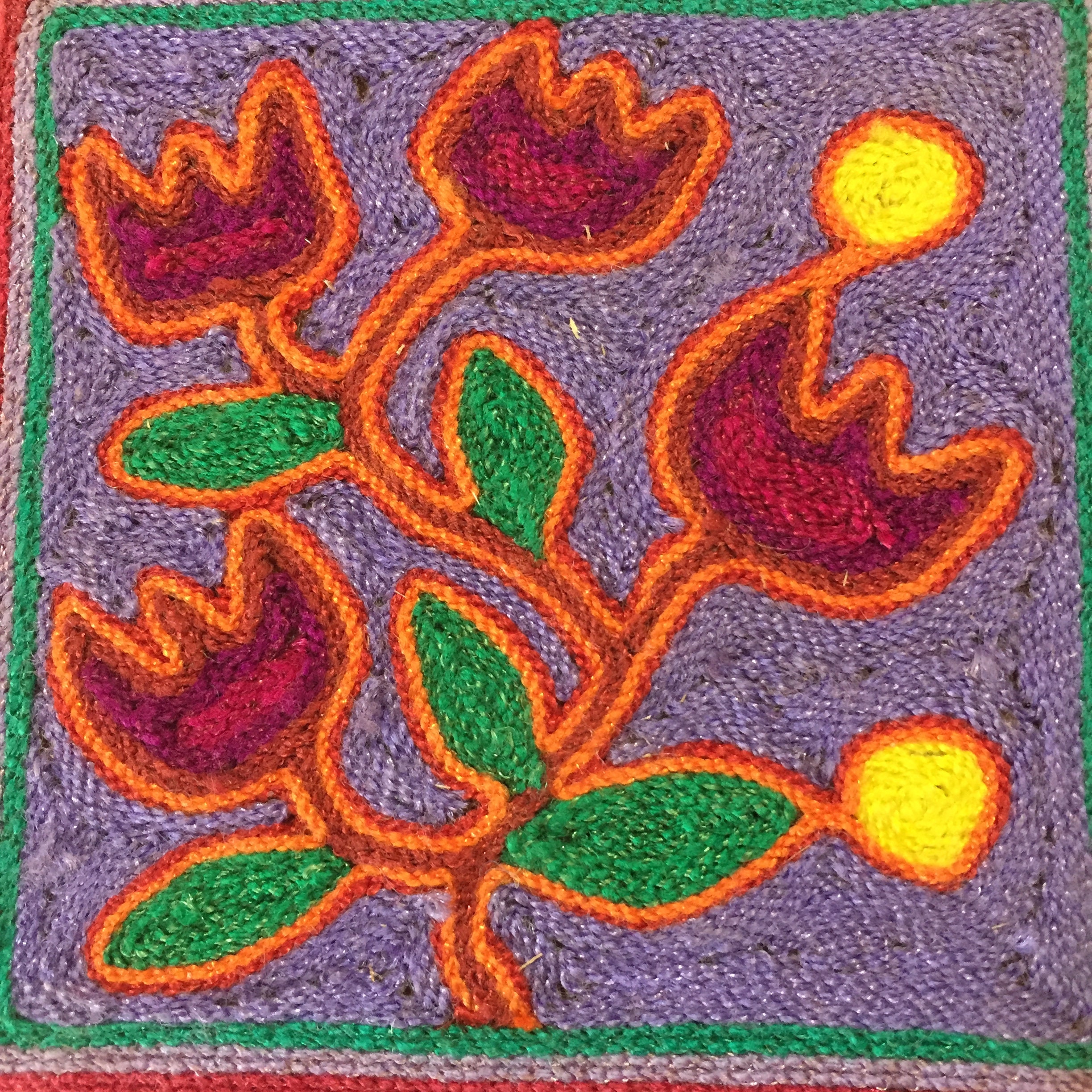 Huichol Yarn Art 4”x4” - Sacred Flower