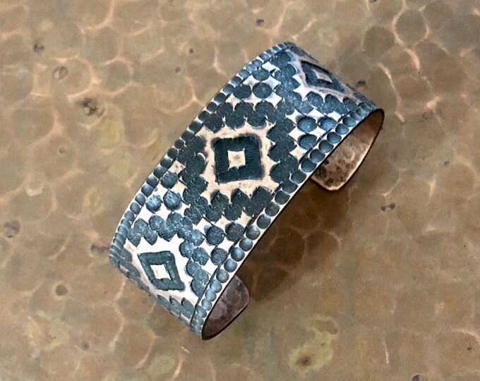 Hand Hammered Copper Cuff Bracelet with Brown Patina Finish