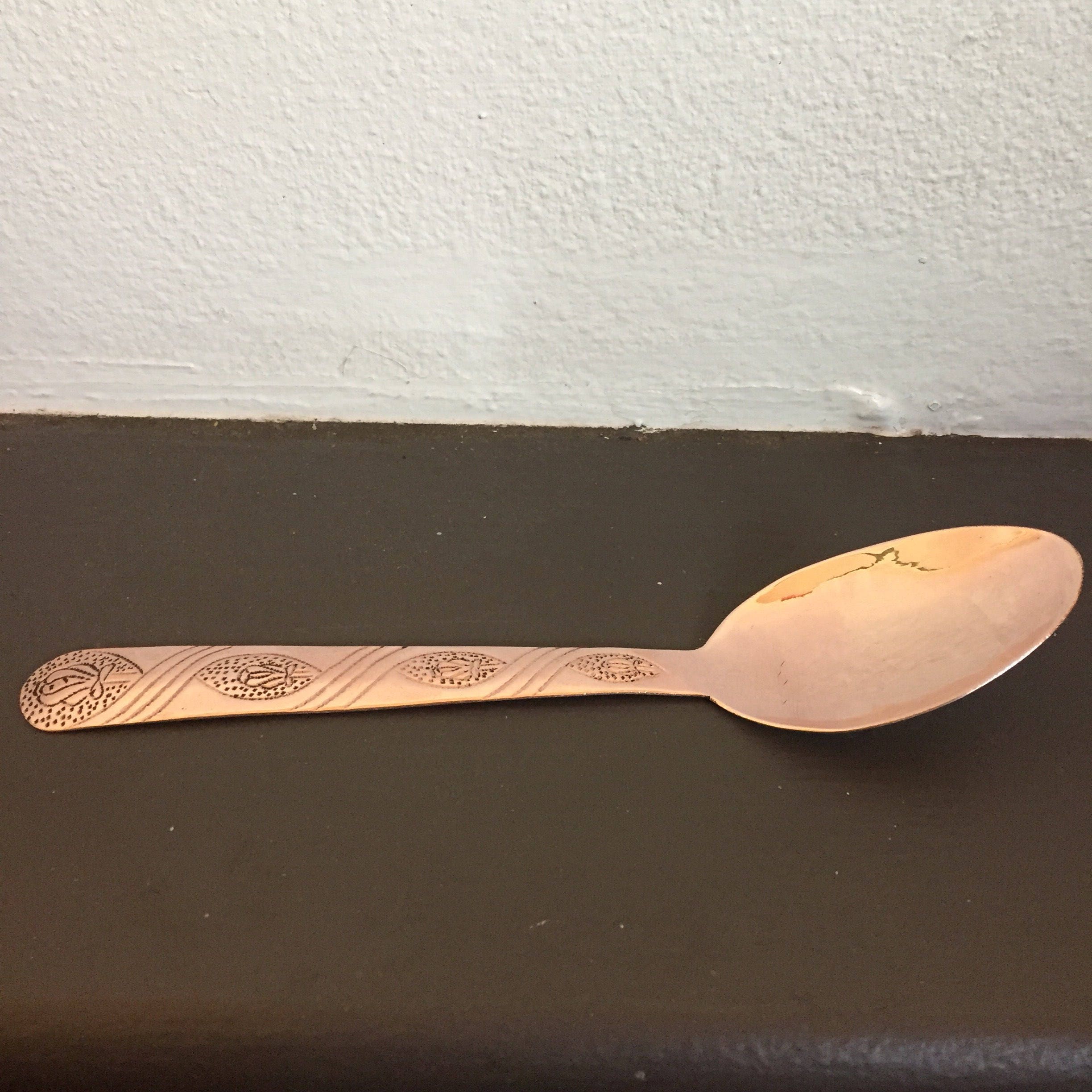 Pure copper spoon 6 3/4 length