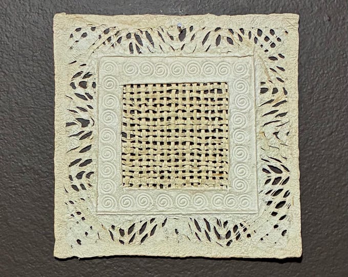 Handmade Amate Bark Paper Wall Art: Braided Detail, Natural Tones