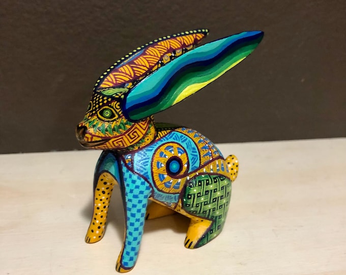 Alebrije Rabbit Handcrafted Wood Carving by Luis Garcia from Oaxaca, Mexico.