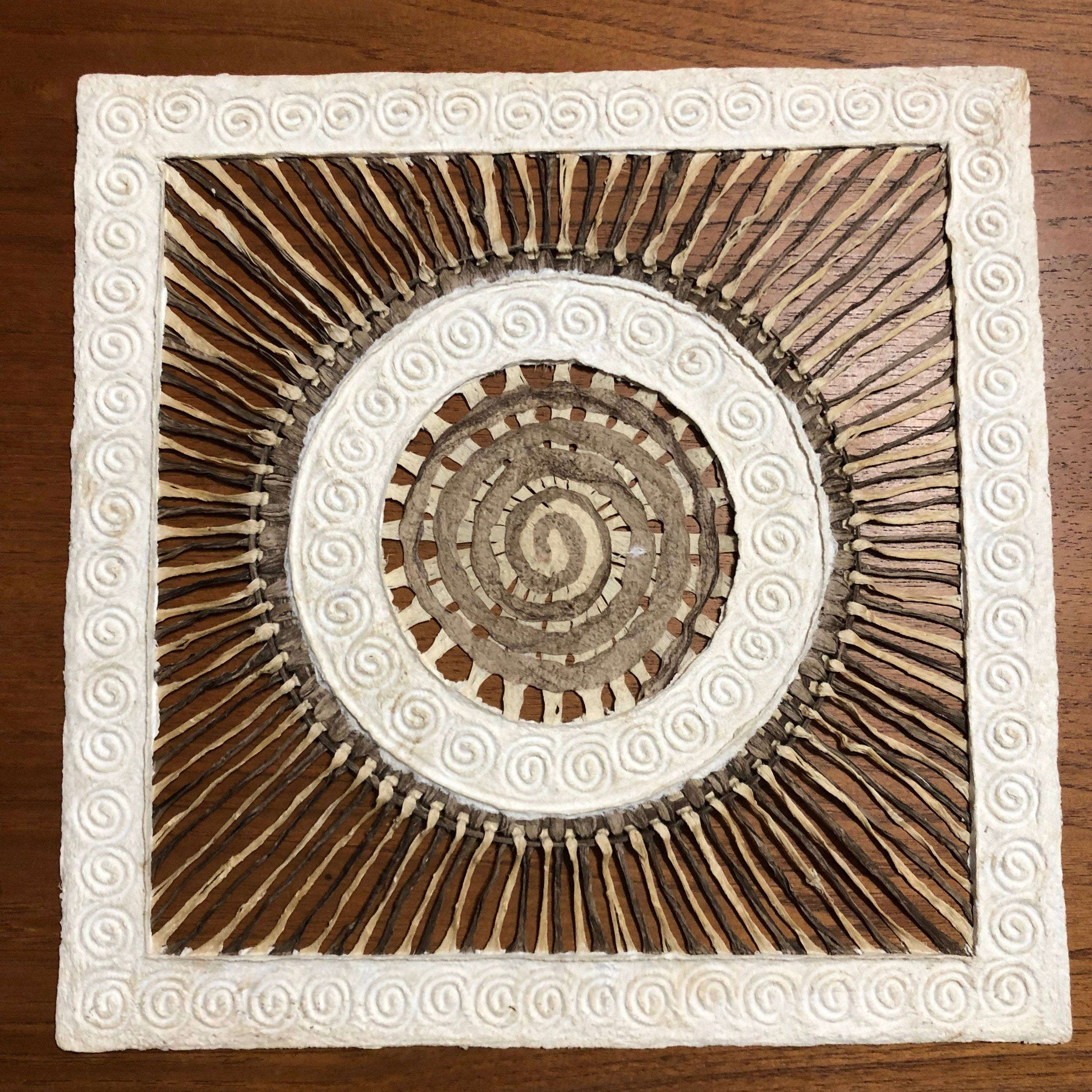 Handmade Amate Paper Wall Art from Mexico (11 3/4” x 11 3/4”)