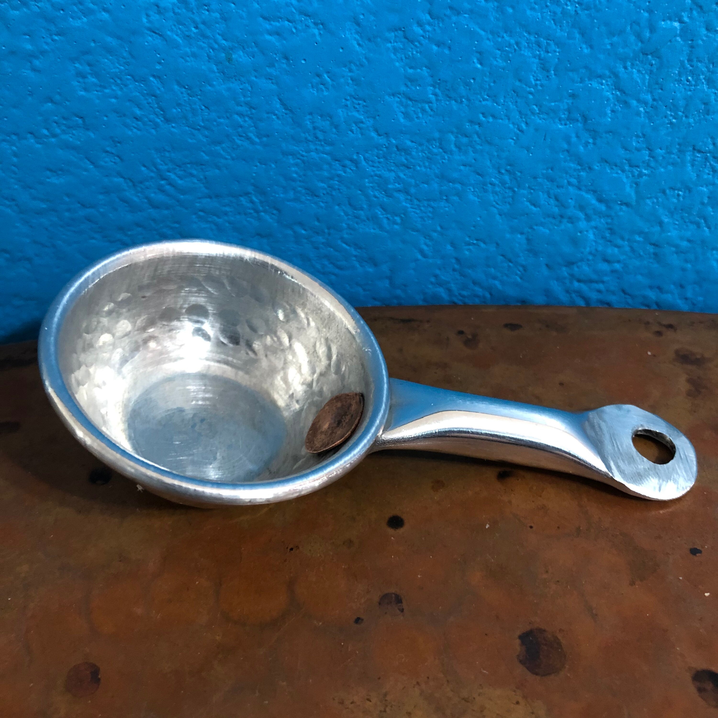 Hammered Aluminum 1/2oz (1 tbsp.) Coffee Scoop Measuring Spoon - 3 7/8”