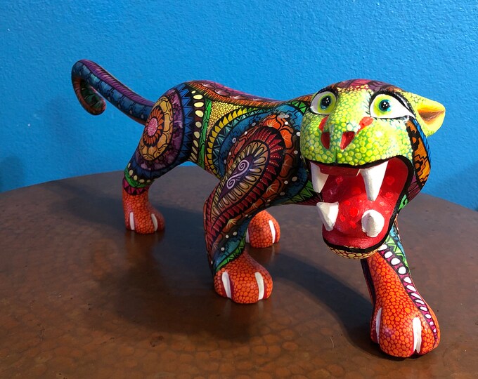 Alebrije Jaguar Wood Carving by Esperanza Martinez of Oaxaca, Mexico