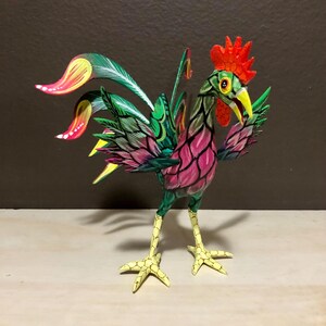 Alebrije Rooster Wood Carving by Esperanza Martinez From Oaxaca