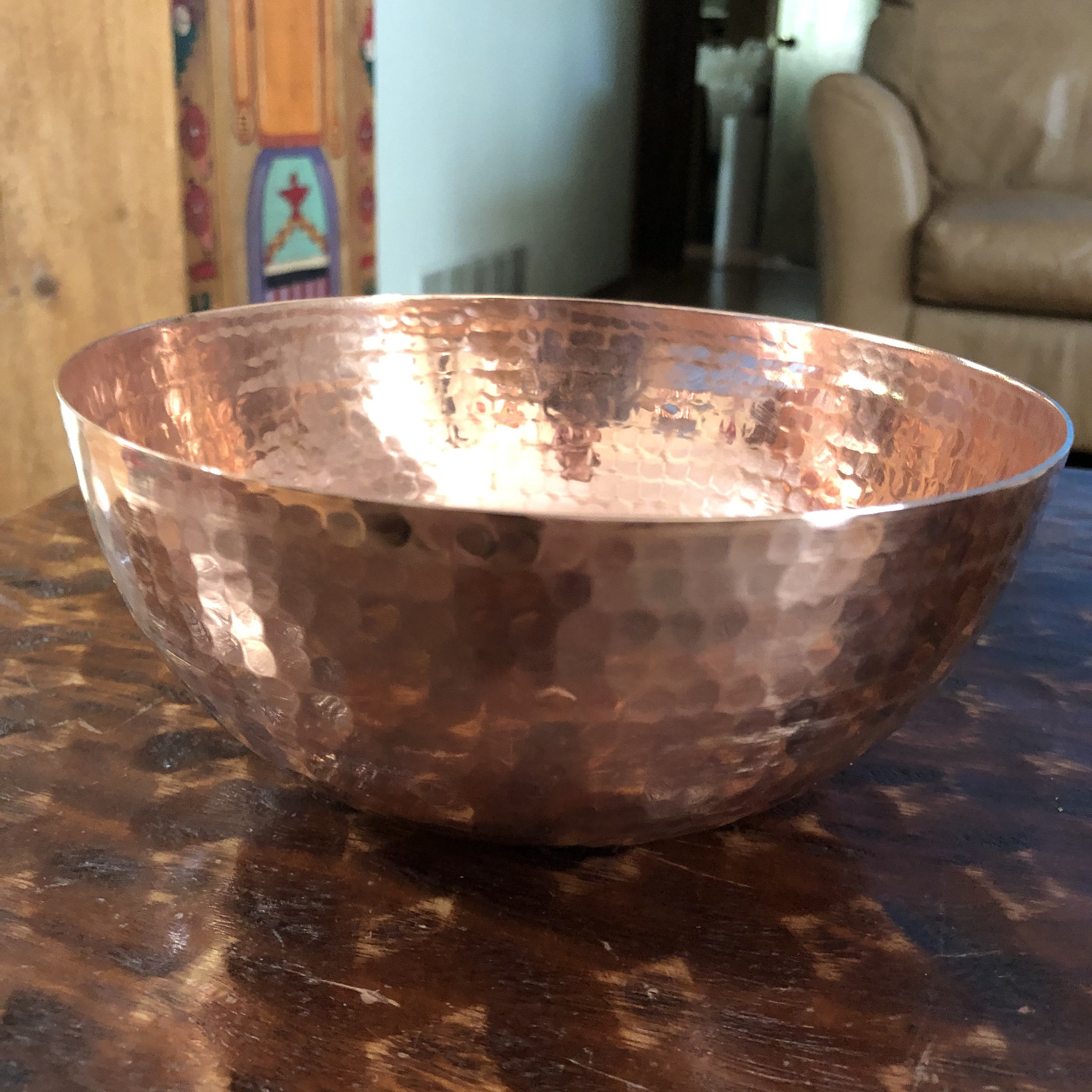 Hammered Copper Mixing Bowls, Set of 3