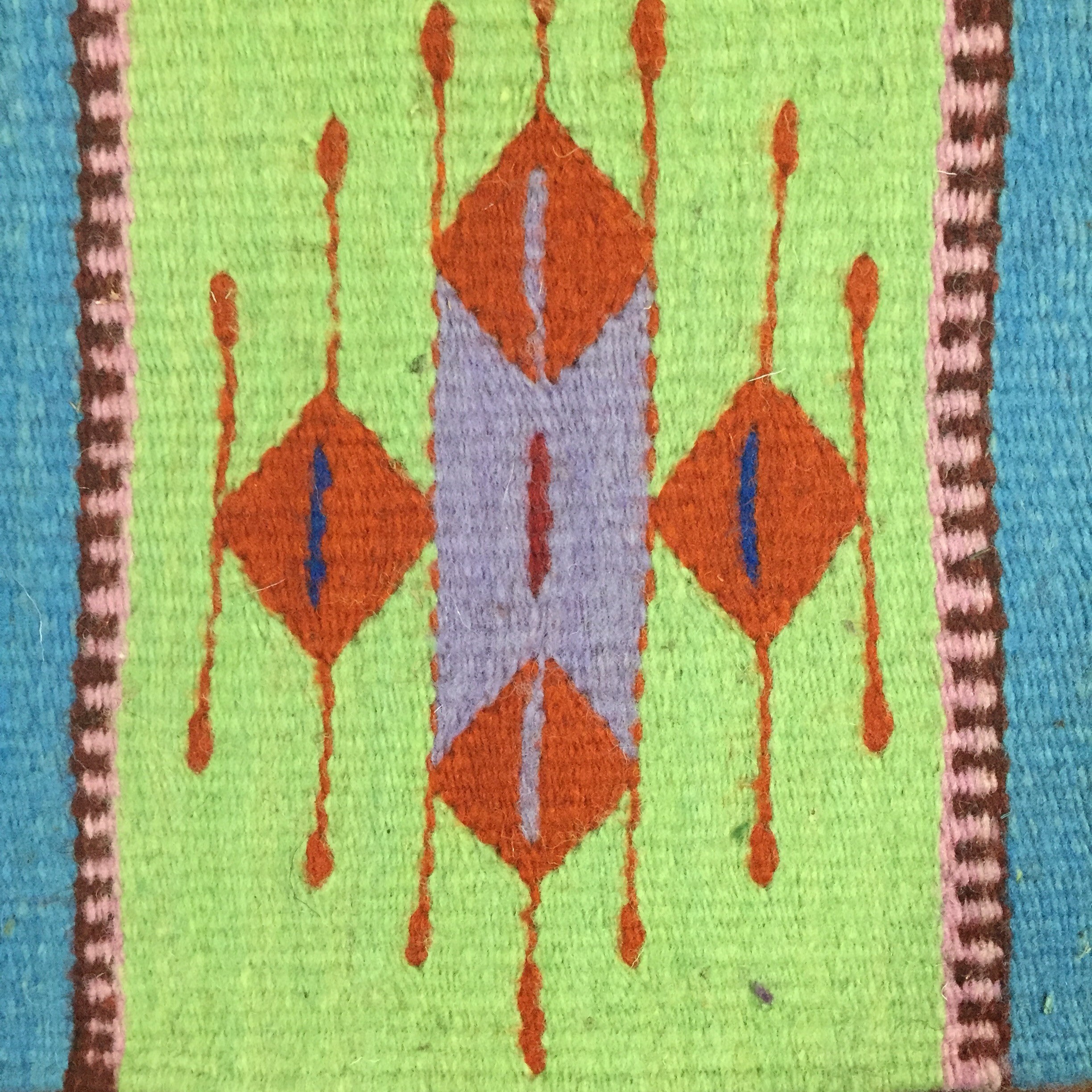 Zapotec hand woven merino wool trivet hot pad 8 x 8