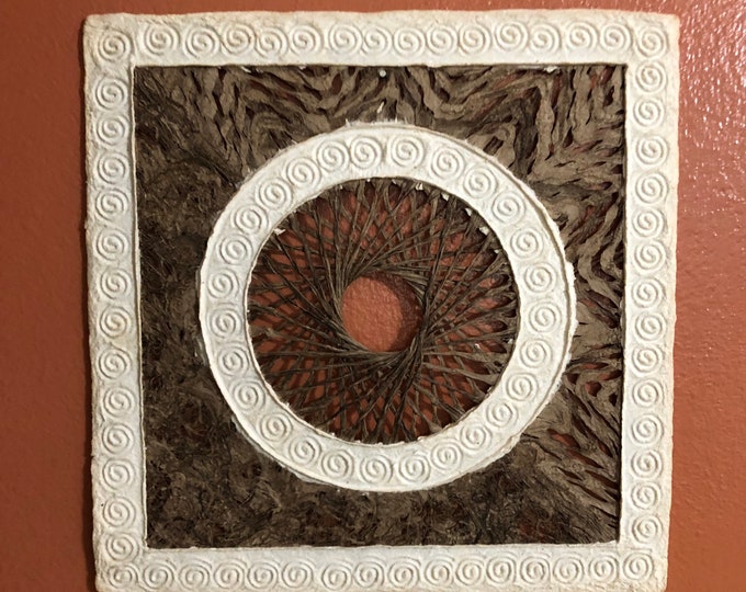 Handmade Amate Paper Wall Art from Mexico (11 3/4” x 11 3/4”)