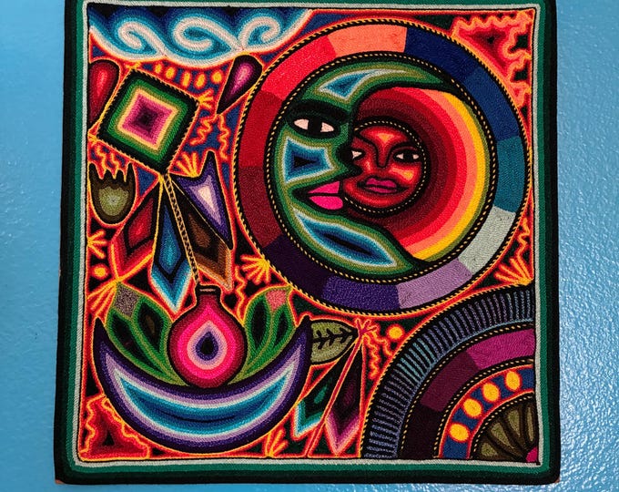 Huichol Yarn Art Nierika (11.75” x 11.75”) from Nayarit, Mexico